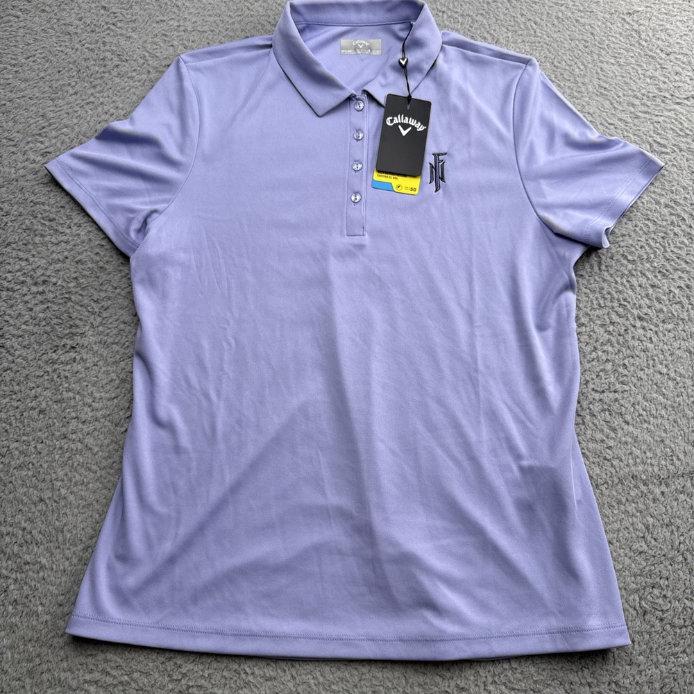 Callaway Polo Golf Shirt Womens Large Purple Opti-Dri Frontier Country Club New